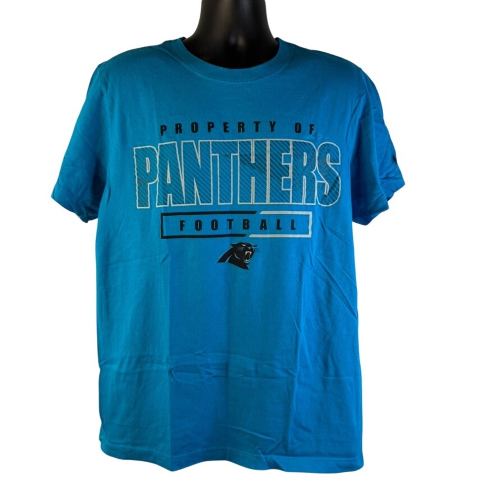 Nike Carolina Panthers Football Logo T-Shirt‎ Mens Sz Large Blue NFL Graphic Tee